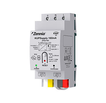 Zennio ZPSU160 KNX Универсальный источник питания 160 мА с дополнительным выходом (макс. 250 мА) KUPSupply 160mA