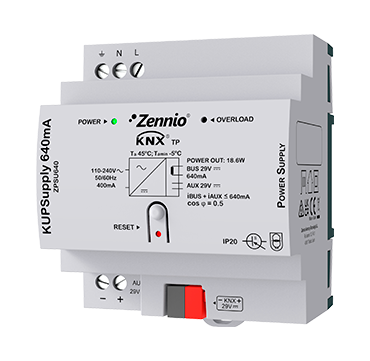 Zennio ZPSU320 Универсальный блок питания KNX 320 мА с дополнительным выходом, KUPSupply 320mA