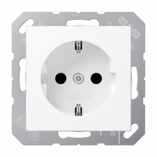 JUNG A Flow/A 550 Белый матовый Розетка  16A 250V с заземлением, SCHUKO