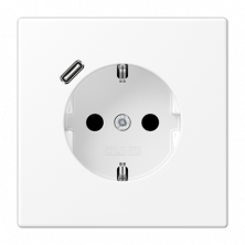 JUNG LS 990 Белый матовый Розетка с USB-зарядным устройством, тип С, SCHUKO