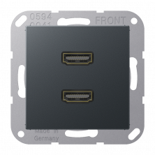 JUNG 2 x HDMI, матовый антрацит