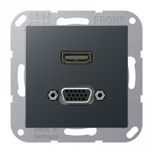 JUNG HDMI / VGA, матовый антрацит