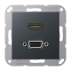 JUNG HDMI / VGA, матовый антрацит
