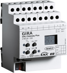 Gira 218000 Шлюз DALI instabus KNX/EIB с ручным управлением, цвет: REG plus