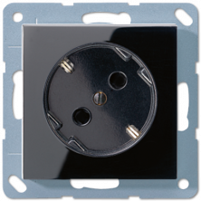 JUNG Штепсельная розетка SCHUKO 16A 250V~ угол наклона 45 °чёрная