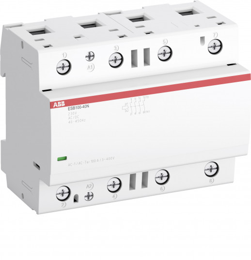 ABB Контактор ESB100-40N-01 модульный (100А АС-1, 4НО), катушка 24В AC/DC