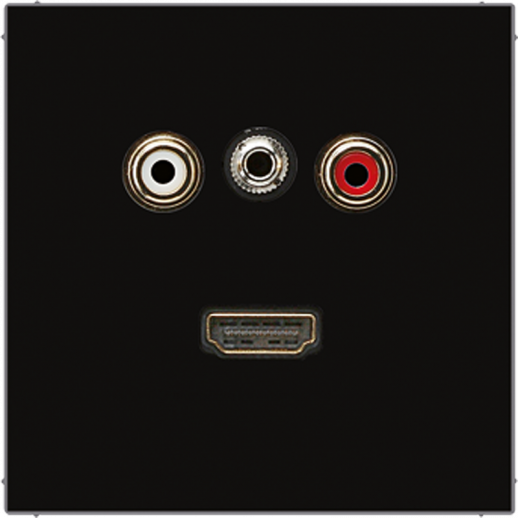 JUNG 2x Cinch Audio (RCA) / Stereo разъем (TRS 3.5 mm) / HDMI, чёрный