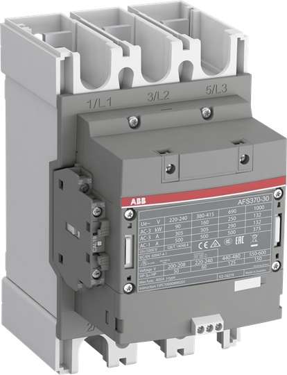 ABB Контактор AFS370-30-12-33 для систем безопасности, с универсальной катушкой управления 100-250В AC/DC с интерфейсом для подключения ПЛК
