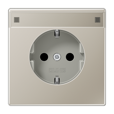 JUNG Штепсельная розетка SCHUKO 16A 250V~ с защитой от детей и полем для надписи благородная сталь