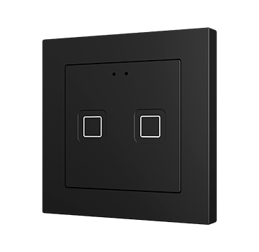 ZVITR55X2A Сенсорный переключатель антрацит 2 кнопки Zennio Tecla RGB 55 X2 PC-ABS с RGB-подсветкой
