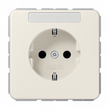 JUNG Штепсельная розетка SCHUKO 16A 250V~ с защитой от детей и полем для надписи, слоновая кость