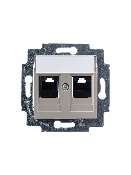 ABB EPJ Levit кофе макиато / белый Розетка компьютерная, 2хRJ45 кат,5e, кофе макиато