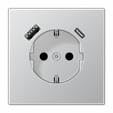 JUNG SCHUKO Алюминий Розетка с USB-зарядным устройством, тип A + тип С; термопласт