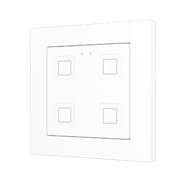 ZVITR55X4W Сенсорный переключатель белый 4 кнопки Zennio Tecla RGB 55 X4 PC-ABS с RGB-подсветкой