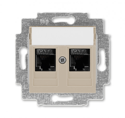 ABB EPJ Levit кофе макиато / белый Розетка компьютерная, 2хRJ45 кат,6, кофе макиато