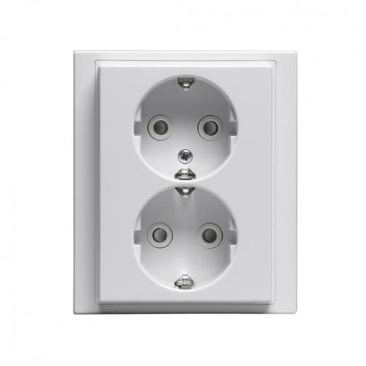 ABB Impressivo Розетка Double Shuko 16А 230В, c рамкой, белый