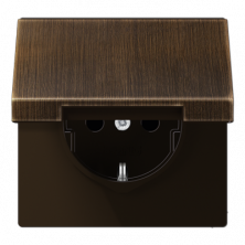 JUNG SCHUKO®-розетка 16 A / 250 B ~ с крышкой, латунь Antik