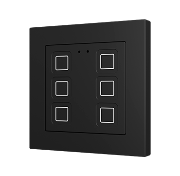 ZVITR55X6A Сенсорный переключатель антрацит 6 кнопок Zennio Tecla RGB 55 X6 PC-ABS с RGB-подсветкой