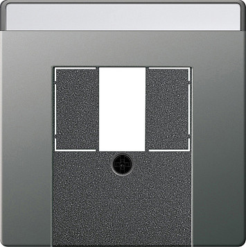 Gira SYSTEM55 Накладка телефонной розетки TAE+Стерео+USB с полем для надписи