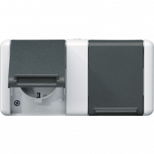 JUNG Двойная горизонтальная SCHUKO-розетка 16A 250V~ для накладного монтажа IP44