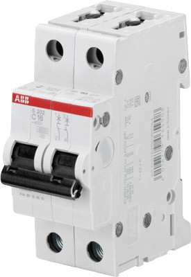 ABB Выключатель автоматический 2-полюсной S202M C4