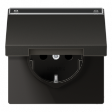 JUNG Штепсельная розетка SCHUKO 16A 250V~ с полем для надписи и откидной крышкой антрацит