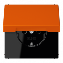 JUNG LS 990 Orange vif(4320S) Розетка с/з с защитными шторками с крышкой безвинт. зажим