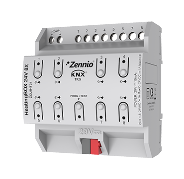 Актуатор отопления KNX, 8 каналов, 24 VAC/DC Zennio HeatingBOX 24V 8X ZCL-8HT24