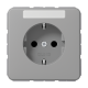 JUNG Штепсельная розетка SCHUKO 16A 250V~ ударопрочная, с полем для надписи серая
