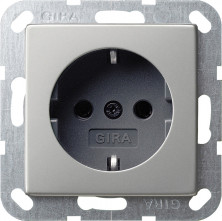 Gira S-55 Сталь Розетка с/з
