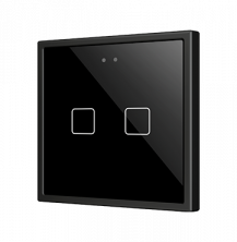 ZVIFR70X2A Сенсорный выключатель 2 кнопки антрацит Zennio KNX Flat RGB 70 X2 70x70