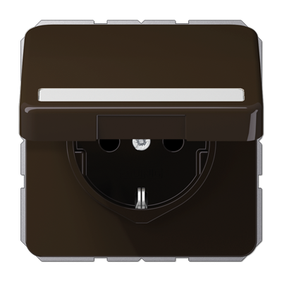 JUNG Штепсельная розетка SCHUKO 16A 250V~ с полем для надписи и защитой от влажности коричневая