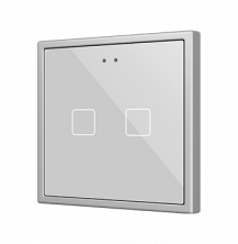 ZVIFR70X2S Сенсорный выключатель 2 кнопки серебристый Zennio KNX Flat RGB 70 X2 70x70
