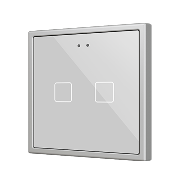 ZVIFR70X2S Сенсорный выключатель 2 кнопки серебристый Zennio KNX Flat RGB 70 X2 70x70