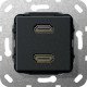 Gira S-55 Черный матовый Разъем HDMI 2 мест.