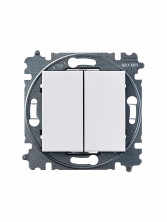 ABB EPJ Levit белый / дымчатый чёрный Выключатель 2-клавишный