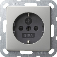 Gira S-55 Розетка с/з и с затвором (shutter) и символом