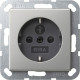 Gira S-55 Розетка с/з и с затвором (shutter) и символом