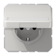 JUNG Штепсельная розетка SCHUKO 16A 250V~ с полем для надписи и защитой от влажности светло-серая