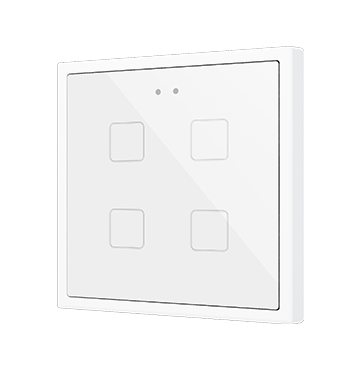 ZVIFR70X4W Сенсорный выключатель 4 кнопки белый Zennio KNX Flat RGB 70 X4 70x70