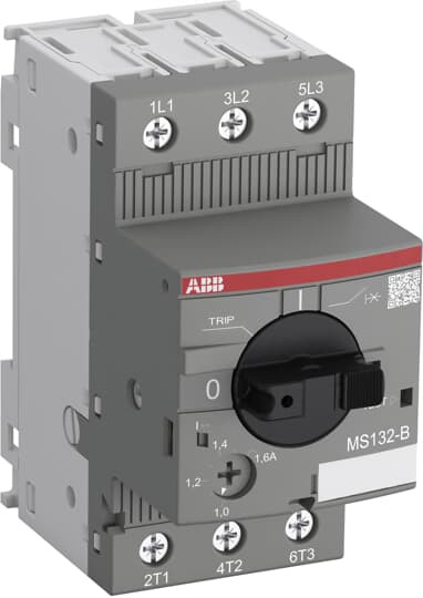 ABB Автоматический выключатель для ЖД транспорта MS132-4.0B 100кА с регулир. тепловой защитой 2.5A-4А Класс тепл. расцепит. 10