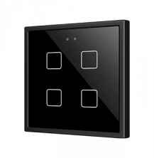 ZVIFR70X4A Сенсорный выключатель 4 кнопки антрацит Zennio KNX Flat RGB 70 X4 70x70