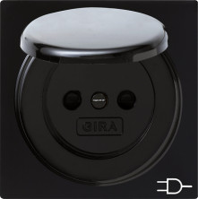 Gira S-Color Черный Розетка с/з, с крышкой