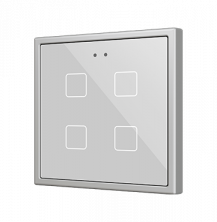 ZVIFR70X4S Сенсорный выключатель 4 кнопки серебристый Zennio KNX Flat RGB 70 X4 70x70