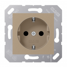JUNG CD 500/CD plus Бронза Розетка Schuko 16А с пруж зажим для откидной крышки