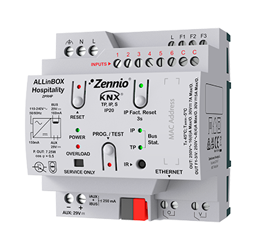 Устройство KNX с источником питания, интерфейсом KNX-IP, 5 выходов, 6 входов ALLinBOX Hospitality ZPRHP