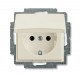 ABB BJB Basic 55 Шале (бел) Розетка с/з с крышкой