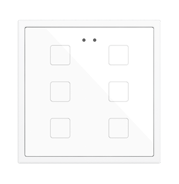 ZVIFR70X6W Сенсорный выключатель 6 кнопок белый Zennio KNX Flat RGB 70 X6 70x70