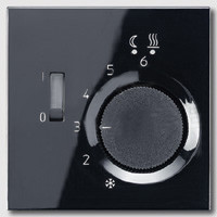 JUNG LS 990 Черная Накладка регулятора теплого пола (мех. FTR231U)
