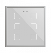ZVIFR70X6S Сенсорный выключатель 6 кнопок серебристый Zennio KNX Flat RGB 70 X6 70x70
